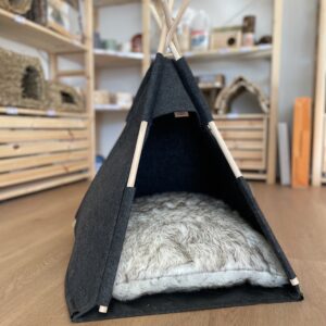 Abri gris en feutrine pour lapin - Trixie